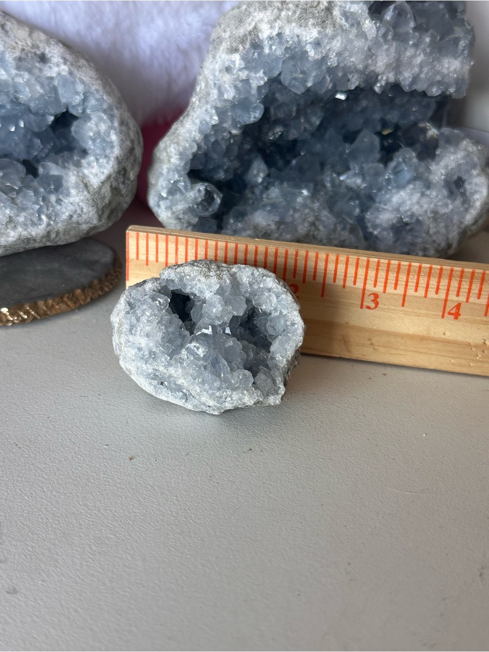 Celestite Geode Decorative Accent - Light Blue Crystal